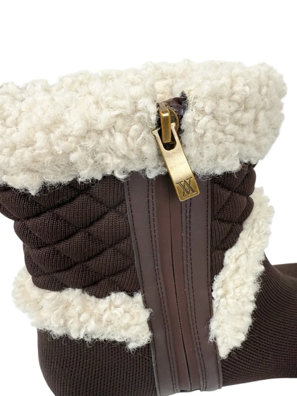 Vivaia Emilia Fluffy Round Toe Chunky Wedge Boots Chocolate Brown Size 40/ US‎ 9
